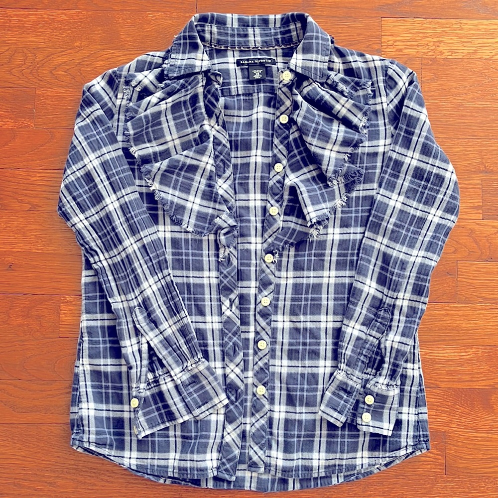 Banana Republic button plaid down shirt size xs.